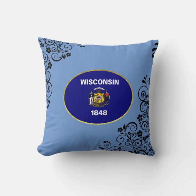 Wisconsin-Flagge Kissen (Vorderseite)