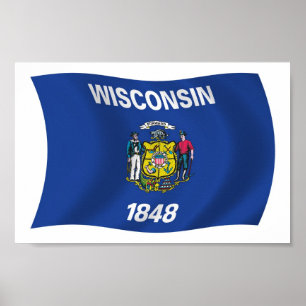Wisconsin-Flagge Poster Druck