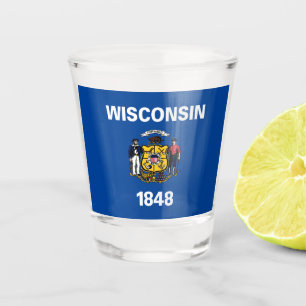 Wisconsin-Flagge Schnapsglas