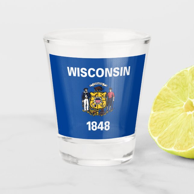 Wisconsin-Flagge Schnapsglas (Vorderseite)