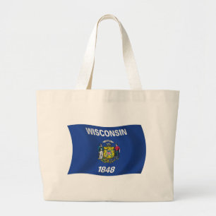 Wisconsin-Flagge-Tragetasche Jumbo Stoffbeutel