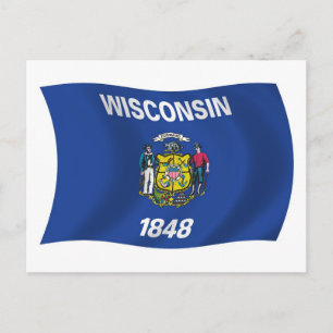 Wisconsin-Flaggen-Postkarte Postkarte
