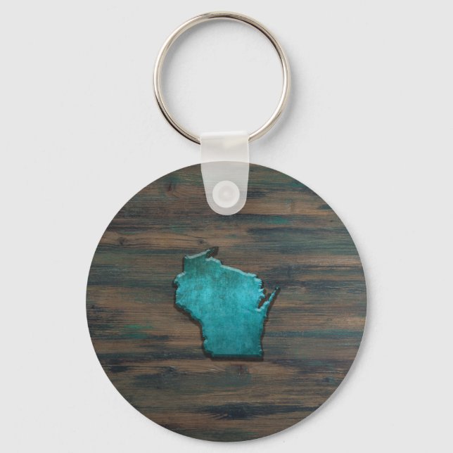 Wisconsin Form Aquamarin Schlüsselanhänger (Vorderseite)