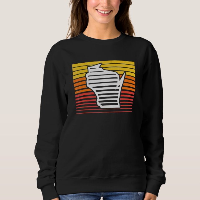 Wisconsin-Form Retro-Wave-Nostalgie-Gradient Sweatshirt (Vorderseite)