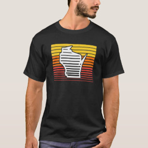 Wisconsin-Form Retro-Wave-Nostalgie-Gradient T-Shirt