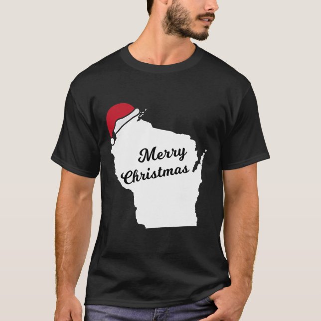 Wisconsin frohe Weihnachtsfeiertage T-Shirt (Vorderseite)