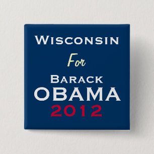 WISCONSIN für Kampagnen-Knopf OBAMA 2012 Button