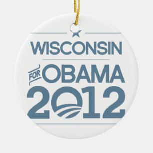 WISCONSIN FÜR OBAMA 2012.png Keramik Ornament
