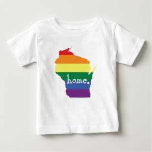 Wisconsin-Gay Pride  Karte der Zuhause Baby T-shirt