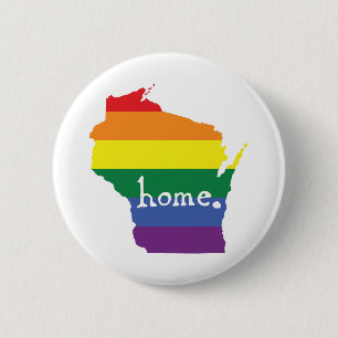 Wisconsin-Gay Pride Karte der Zuhause Button