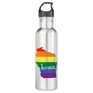 Wisconsin-Gay Pride Karte der Zuhause Edelstahlflasche