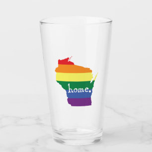 Wisconsin-Gay Pride Karte der Zuhause Glas