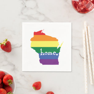 Wisconsin-Gay Pride Karte der Zuhause Serviette