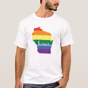 Wisconsin-Gay Pride Karte der Zuhause T-Shirt