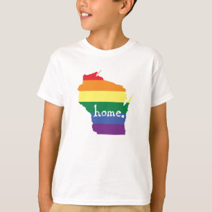 Wisconsin-Gay Pride  Karte der Zuhause T-Shirt