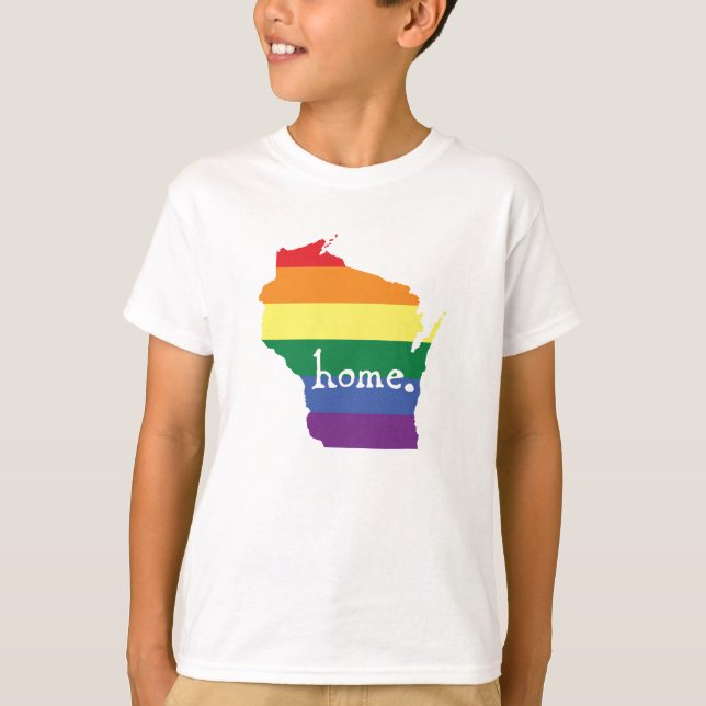Wisconsin-Gay Pride| Karte der Zuhause T-Shirt (Vorderseite)