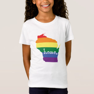 Wisconsin-Gay Pride Karte der Zuhause T-Shirt