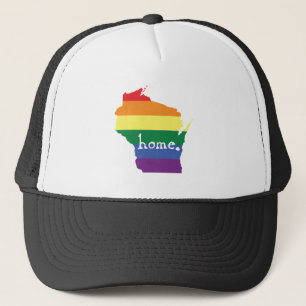 Wisconsin-Gay Pride Karte der Zuhause Truckerkappe