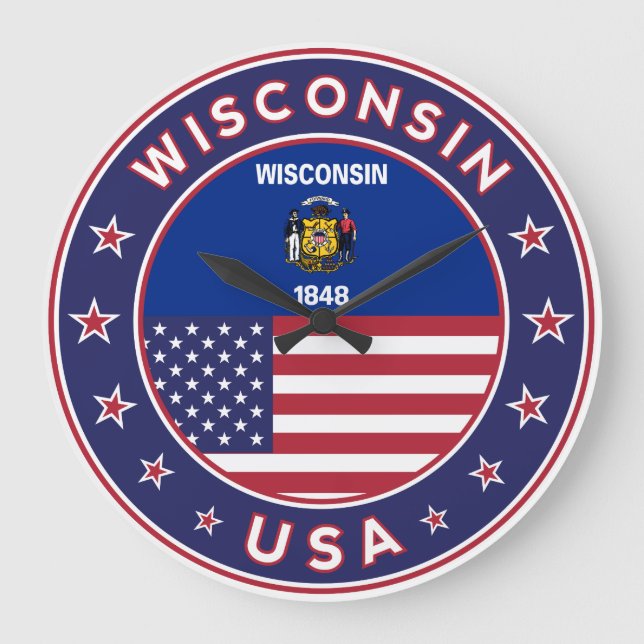 Wisconsin Große Wanduhr (Vorderseite)