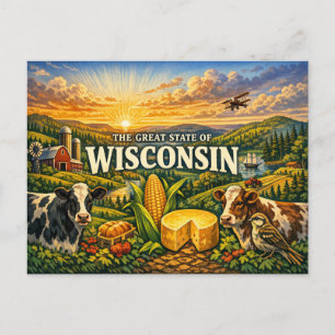 Wisconsin Grußpostkarte  Postkarte