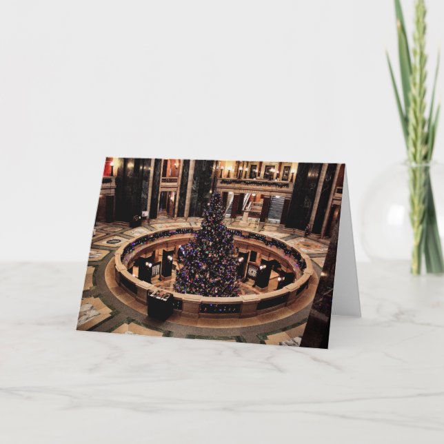 Wisconsin-Hauptstadts-Weihnachtsbaum Feiertagskarte (Vorderseite)