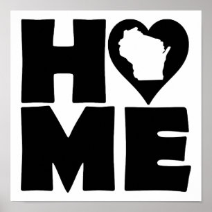 Wisconsin-Heimat-Herz-Staat-Plakat-Schild Poster