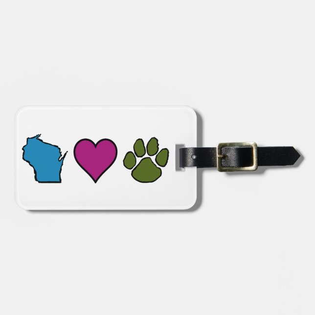 Wisconsin-Herz-Tiere Gepäckanhänger (Vorderseite horizontal)