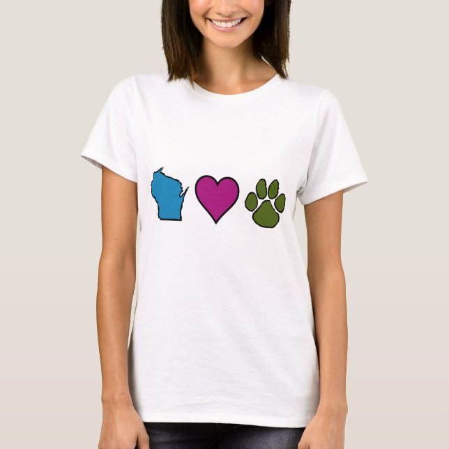 Wisconsin-Herz-Tiere T-Shirt (Vorderseite)