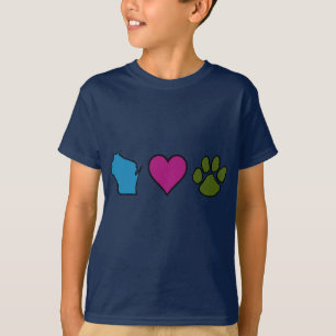 Wisconsin-Herz-Tiere T-Shirt