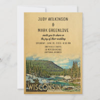 Wisconsin Hochzeit Einladung Vintage Natur