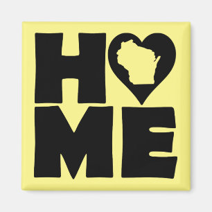 Wisconsin Home Heart State Kühlschrankmagnet Magnet
