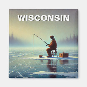 Wisconsin Ice Fishing Magnet