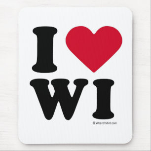 WISCONSIN - "ICH LIEBEWI" "ICH LIEBE WISCONSIN " MOUSEPAD