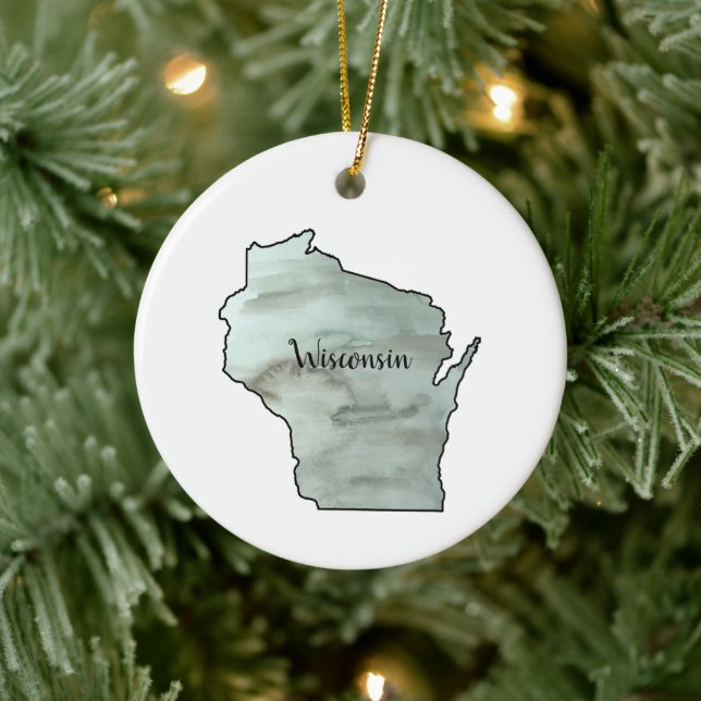 Wisconsin Illustration Painting Keramik Orname Keramik Ornament (Baum)