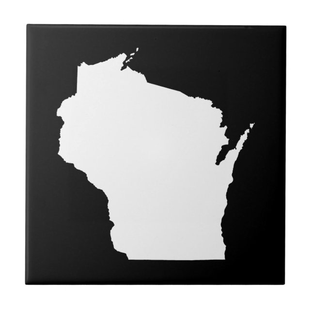 Wisconsin in Weiß Fliese (Vorderseite)