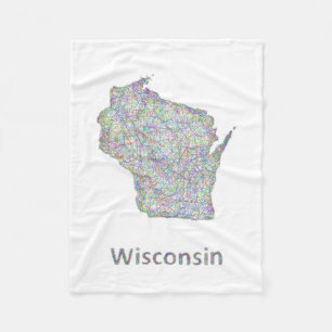Wisconsin-Karte Fleecedecke