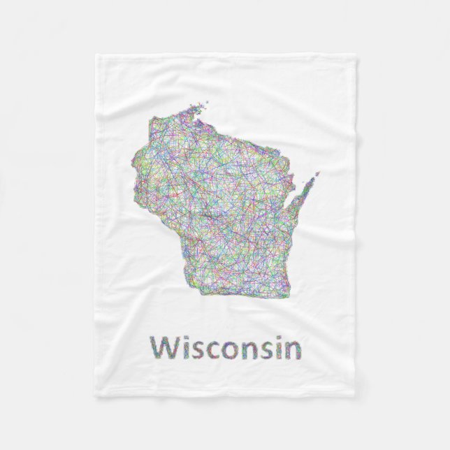Wisconsin-Karte Fleecedecke (Vorderseite)