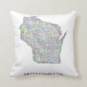 Wisconsin-Karte Kissen