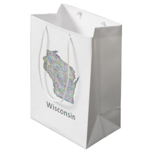 Wisconsin-Karte Mittlere Geschenktüte