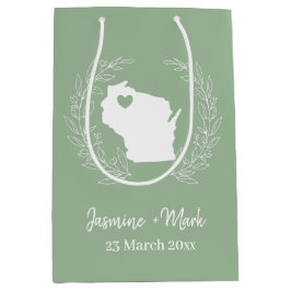 Wisconsin-Karte personalisieren Gastgeschenke Hoch Mittlere Geschenktüte