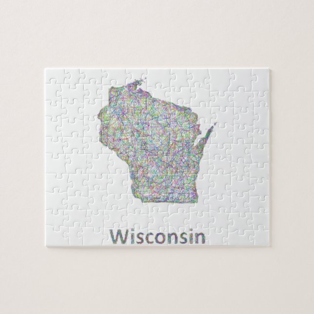 Wisconsin-Karte Puzzle (Horizontal)