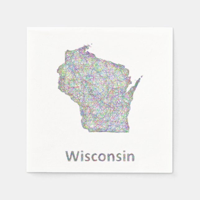 Wisconsin-Karte Serviette (Vorderseite)