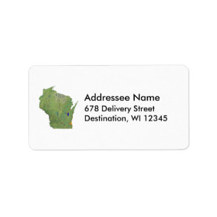 Wisconsin-Karten-Adressen-Etikett Adressaufkleber