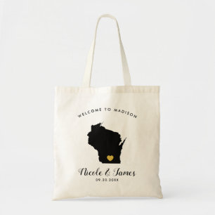 Wisconsin-Karten-Hochzeits-Willkommens-Tasche Schw Tragetasche