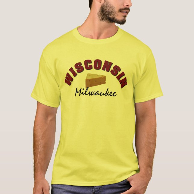 Wisconsin-Käse-kundenspezifischer Stadtname T-Shirt (Vorderseite)