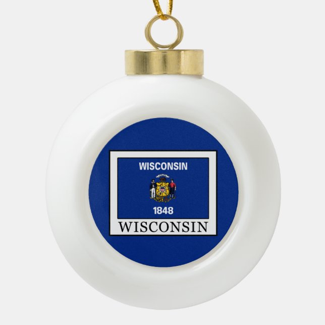 Wisconsin Keramik Kugel-Ornament (Vorderseite)