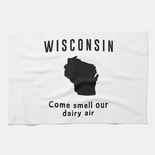 Wisconsin kommen Geruch unsere Molkereiluft Handtuch (Horizontal)