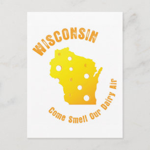 Wisconsin kommt riechen unsere Milchluft Postkarte