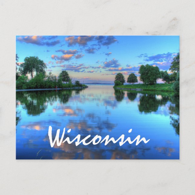 Wisconsin Lake Sunset Postkarte (Vorderseite)