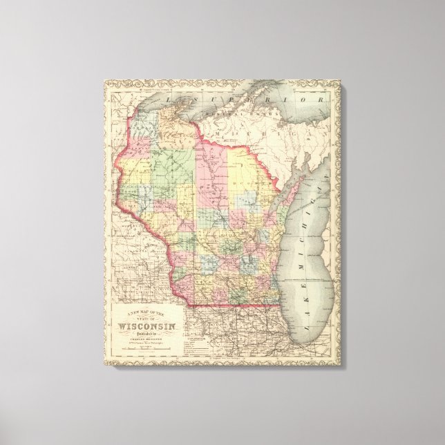 Wisconsin Leinwanddruck (Vorderseite)